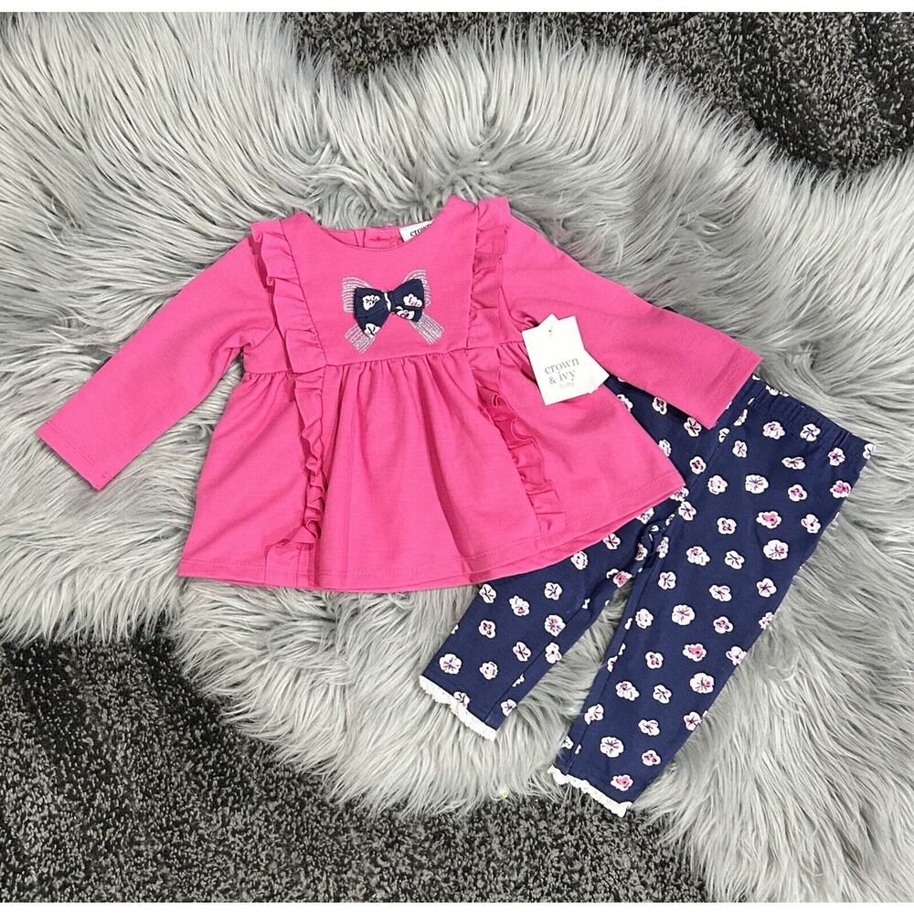 Crown & Ivy Baby 2 Piece Floral Set - 9 Months (MSRP‎ $42)